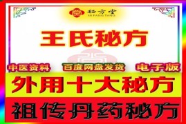 王氏外用十大秘方2.8元